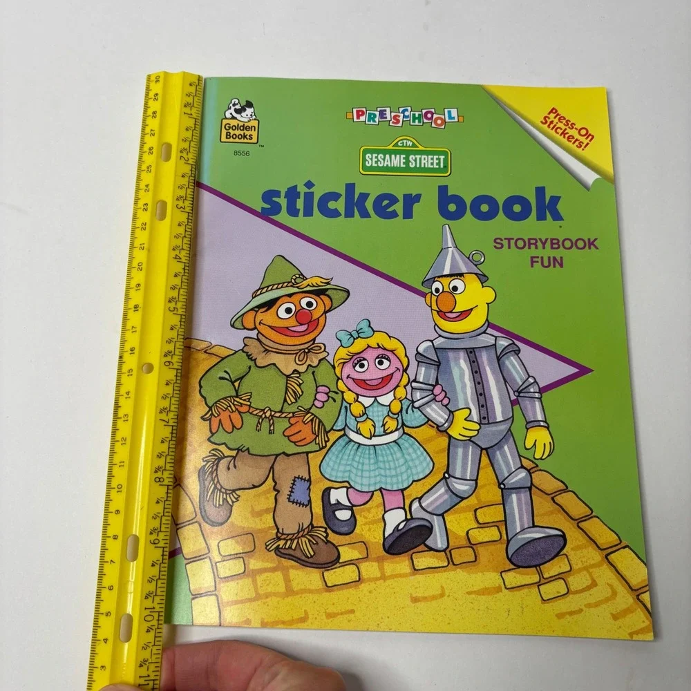 Vintage 1995 Sesame Street Sticker Book Storybook Fun Wizard of Oz Golden‎ Books